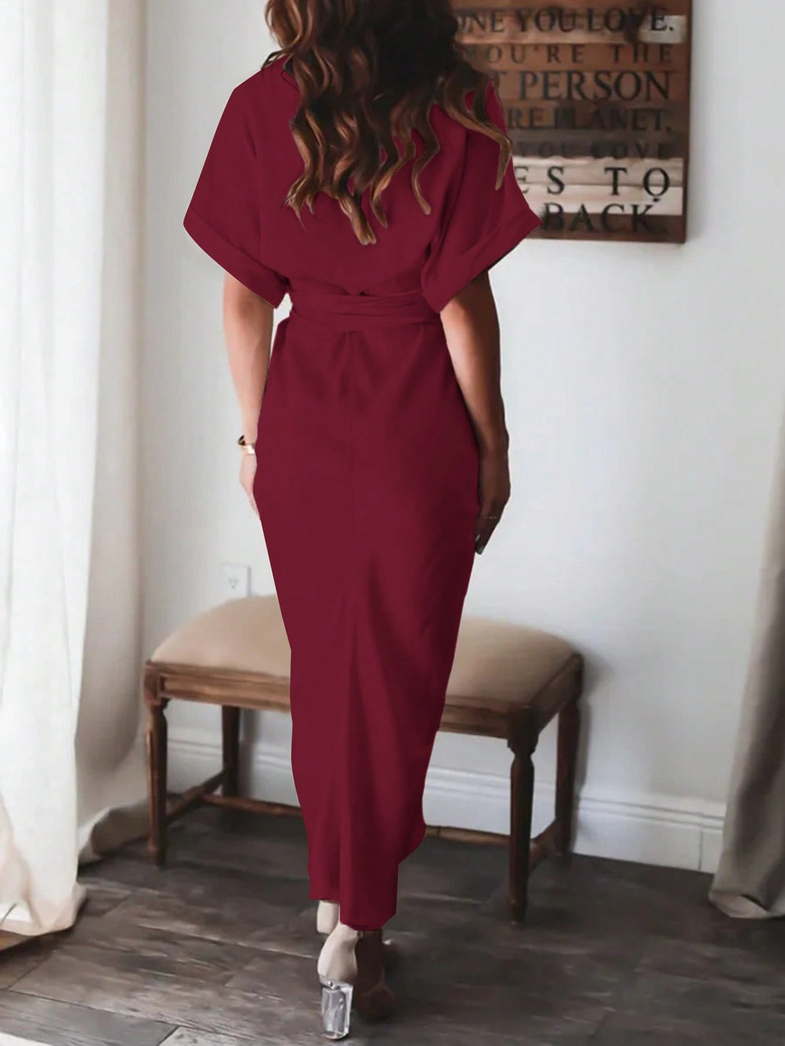 Elevate your style with Twisted Elegance: Women's V-Neck Pleated Dress. Featuring a flattering V-neckline and elegant pleated detailing, this dress effortlessly combines comfort and sophistication. Perfect for any occasion, this dress is a must-have in every fashion-forward woman's wardrobe.