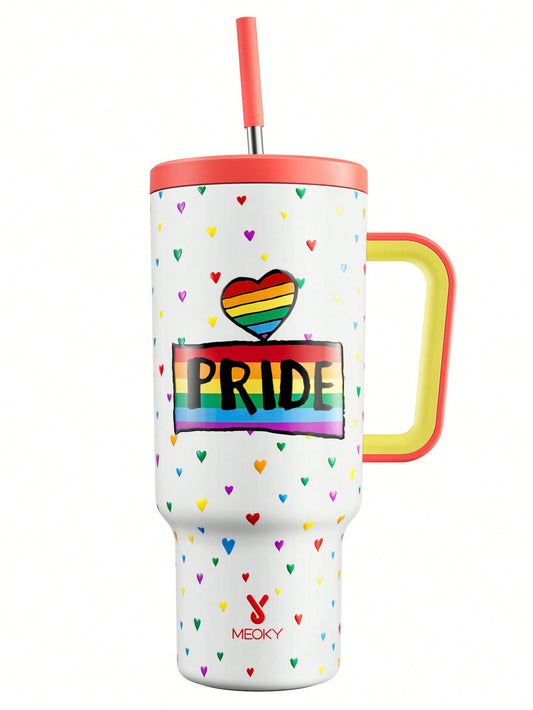 40oz Tumbler: Pride Pattern Print Insulated Stainless Steel Mug for Your On-the-Go Adventures