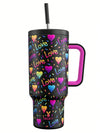 40oz Tumbler: Pride Pattern Print Insulated Stainless Steel Mug for Your On-the-Go Adventures