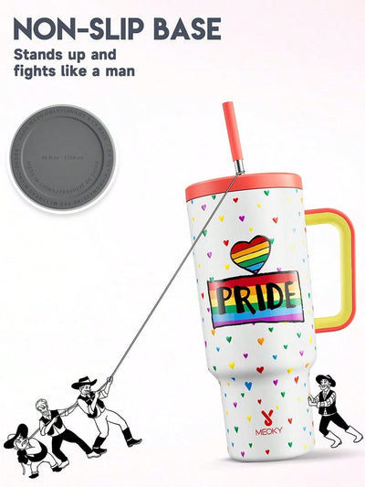 40oz Tumbler: Pride Pattern Print Insulated Stainless Steel Mug for Your On-the-Go Adventures