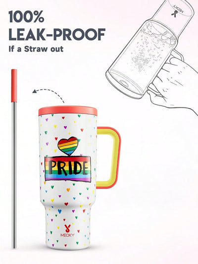 40oz Tumbler: Pride Pattern Print Insulated Stainless Steel Mug for Your On-the-Go Adventures