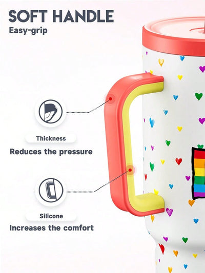 40oz Tumbler: Pride Pattern Print Insulated Stainless Steel Mug for Your On-the-Go Adventures