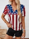 Summer Patriotic Vibes: American Flag Pattern Short Sleeve T-Shirt for Music Festivals & Independence Day