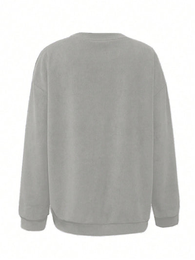 Comfort and Style: Women's Round Neck Drop Shoulder Sweatshirt