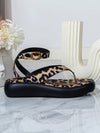 Chic & Stylish Leopard Print Wedge Sandals: Ankle Strap & Clip Toe