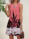 Floral Fantasy: Sleeveless Bodycon Vacation Dress