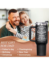 Best Dad Ever 40 Oz Tumbler - Perfect Father's Day Gift From Daughter/Son - Insulated Cup with Handle and Funny Message