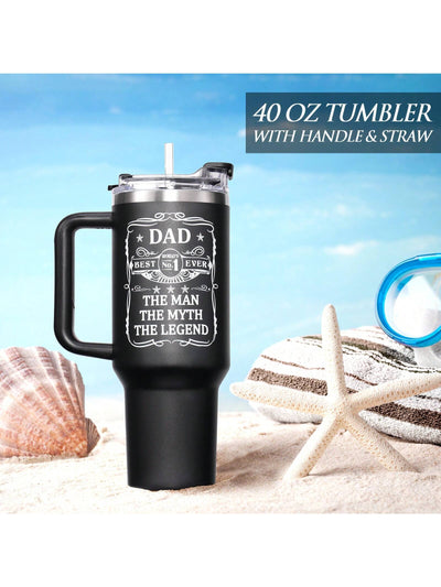 Show your dad you appreciate him with our Best Dad Ever 40 Oz Tumbler. This insulated cup keeps drinks cold or hot for hours and comes with a handle for easy carrying. A perfect gift for Father's Day, it features a funny message from daughter/son.