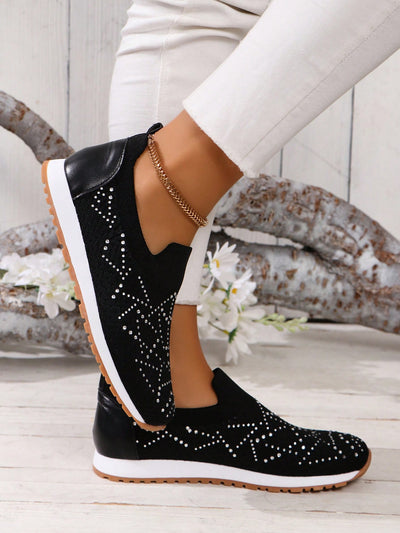 Sparkle and Shine: 2024 New Summer Rhinestone Women's Sports Running Shoes