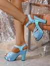 New Summer Waterproof Platform Peep Toe High-Heeled Wedges Sandals