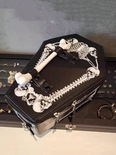 Gothic Chic: Skeleton Bat Shaped Shoulder Bag for Halloween and Beyond