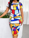 Summer Chic: Stay Stylish in our Printed Color Block Dress