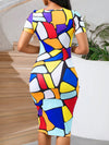 Summer Chic: Stay Stylish in our Printed Color Block Dress