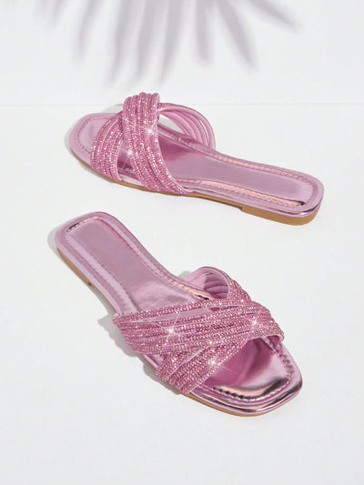 Sparkling Rhinestone Cross Sandals: The Perfect Party Companion