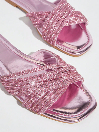 Sparkling Rhinestone Cross Sandals: The Perfect Party Companion