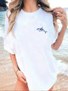 Palm Paradise: Loose Fit Summer T-Shirt with Wave Print