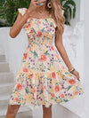 Floral Bliss: Women's Square Neck Cap Sleeve Summer Dress