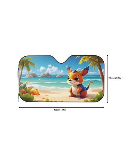 Fun and Functional Cartoon Printed Car Windshield Sunshade for Ultimate UV Protection