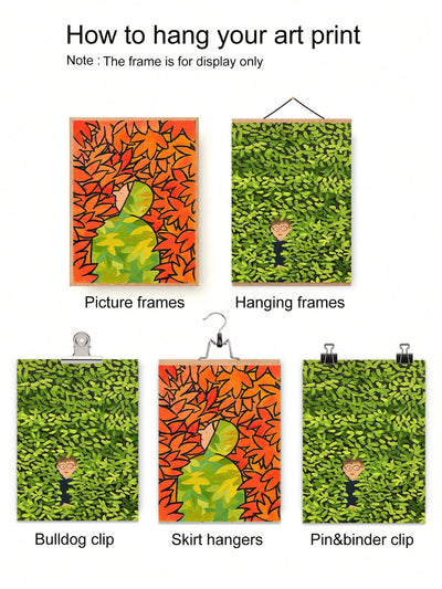 Abstract Healing Green Wall Art Set - Creative Bedroom Decor