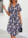 Stylish Independence: Women's Flag Print Short Sleeve Dress