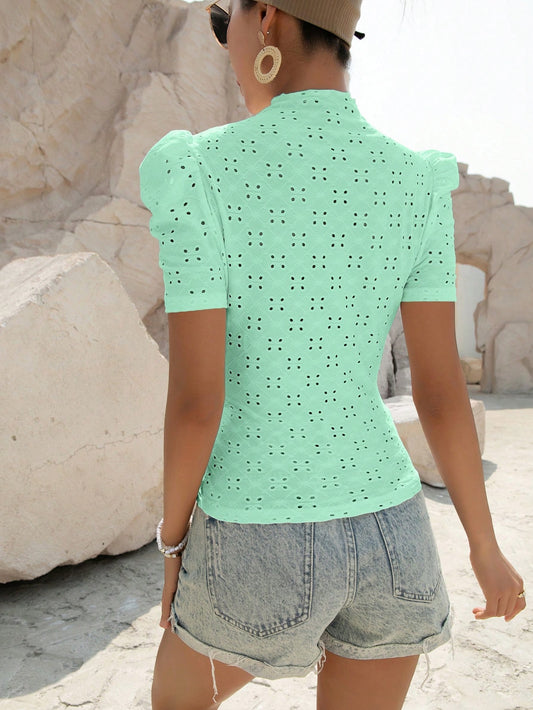 Stay Chic and Stylish with the Women's Summer Solid Color Stand Collar T-Shirt