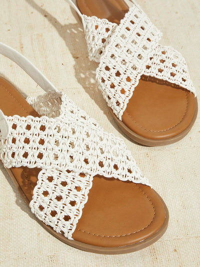 Stylish Hollow Out Cross Strap Sandals: Perfect for Casual Summer Wear