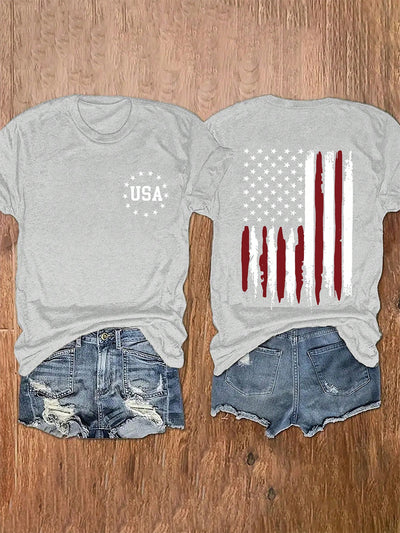 Show Your American Pride with Women's Patriotic Short Sleeve T-Shirt