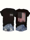 Show Your American Pride with Women's Patriotic Short Sleeve T-Shirt