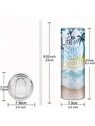 Summer Beach Party Stainless Steel Tumbler: Stay Cool All Year Round!