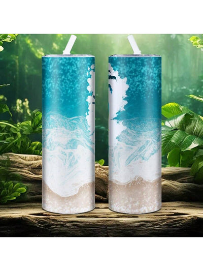 Summer Beach Party Stainless Steel Tumbler: Stay Cool All Year Round!