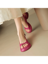 Summer Chic: Pink Thick Heel French Peep Toe Sandals for Fashionable Ladies