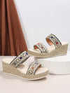 Summer Chic: Colorful Woven Wedge Slippers for Fashionable Women