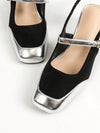 New Arrival: Black Square Toe Chunky Heel High Heeled Shoes for Women