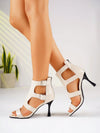 High-End Beige Party Dinner Sandals: Elegant and Chic