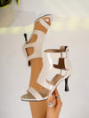 High-End Beige Party Dinner Sandals: Elegant and Chic