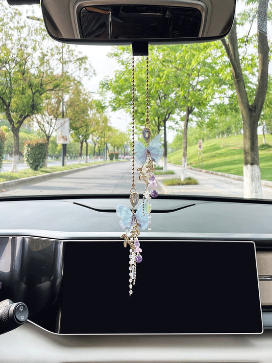 Fluttering Charm: Butterfly Car Pendant Interior Decoration for Women