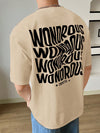 Men's Baggy Crew Neck Slogan Tee: Casual Korean Fashion Summer Knit Top