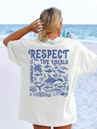 Ocean Chic: Women's Fashionable Animal Print Summer T-Shirt