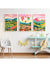Vivid Nature Landscape Wall Art Set: 3 Frameless Flower and Mountain Posters