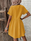 Chic and Stylish: Women's Batwing Sleeve V-Neck Dress in Solid Color