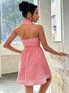 Essence of Summer: Halter Backless V-Neck Sleeveless A-Line Women's Dress