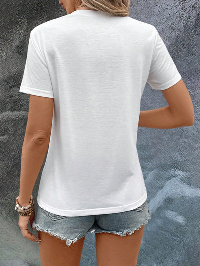 Summer Outing Love: Heart and Star Printed Casual T-Shirt