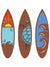Tropical Surfboard Wall Hanging Trio - Hawaiian Beach Decor Set with Hibiscus, Pineapple, and Sea Turtle Design