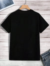 Men's Basic Casual Short Sleeve T-Shirt with Stylish Letter Slogan Print