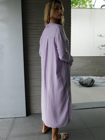 Chic and Comfortable: Oversized Maxi Shirt Dress for Women