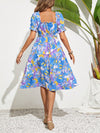 Summertime Chic: Floral A-line Dress with Flounce Sleeves