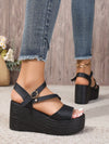 Summer Style: Women's Plus Size Waterproof Platform Wedge Sandals with Braided Straps