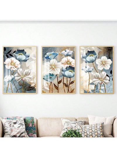 Golden Delight 3-Piece Butterfly Leaves Wall Art Set for a Stylish Living Room