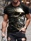 Skulls and Style: Men's Casual Short Sleeve T-Shirt for Summer