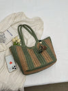 Chic and Roomy: Minimalist Woven Straw Tote Bag for Women